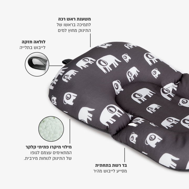 פוף צוף פילים לבן על אפור