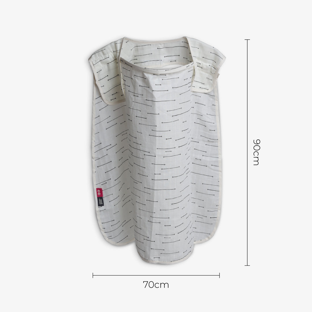 סינר הנקה טטרה קווים אפור על לבן