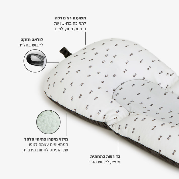 פוף צוף עיניים אפור על לבן