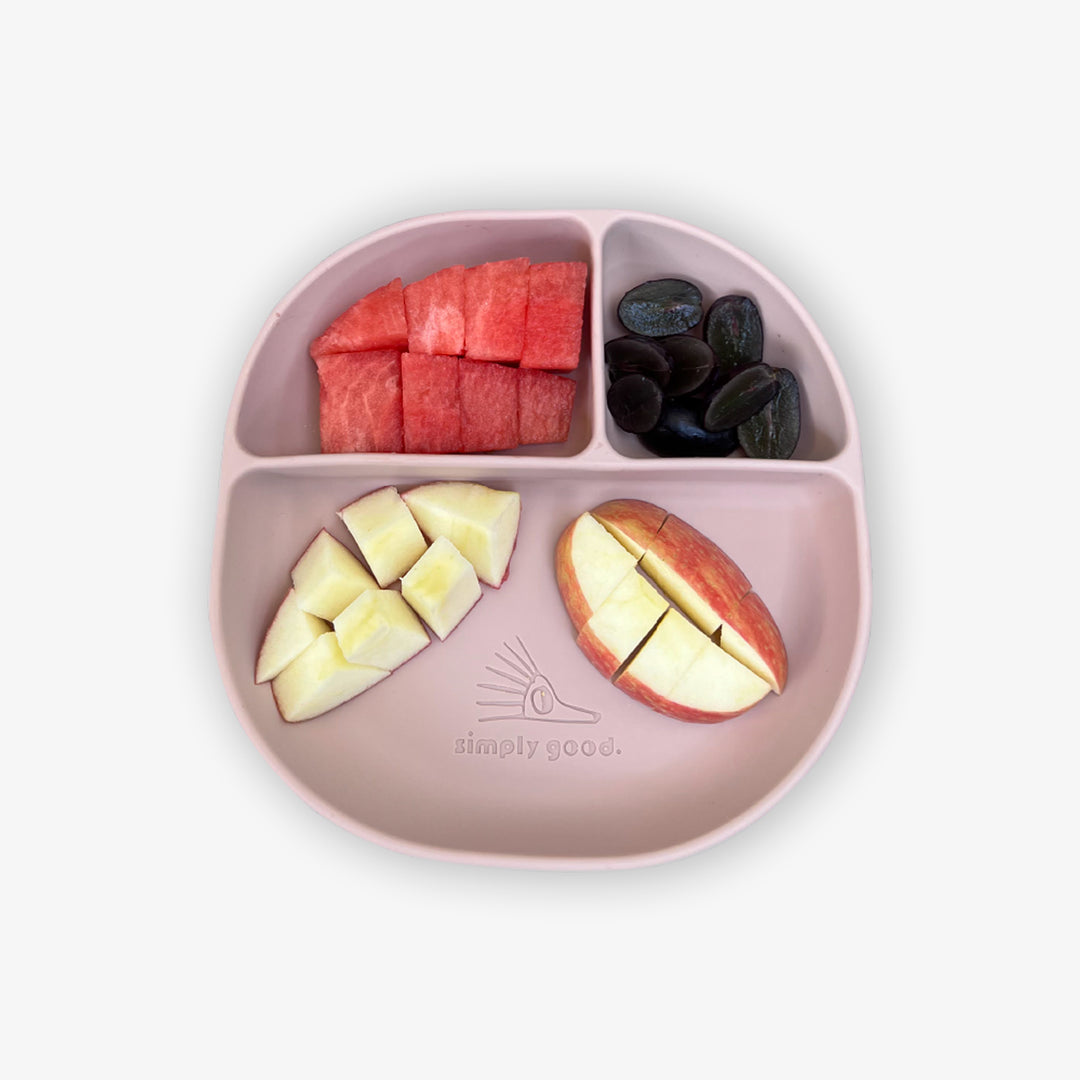 צלחת סיליקון מחולקת ורוד