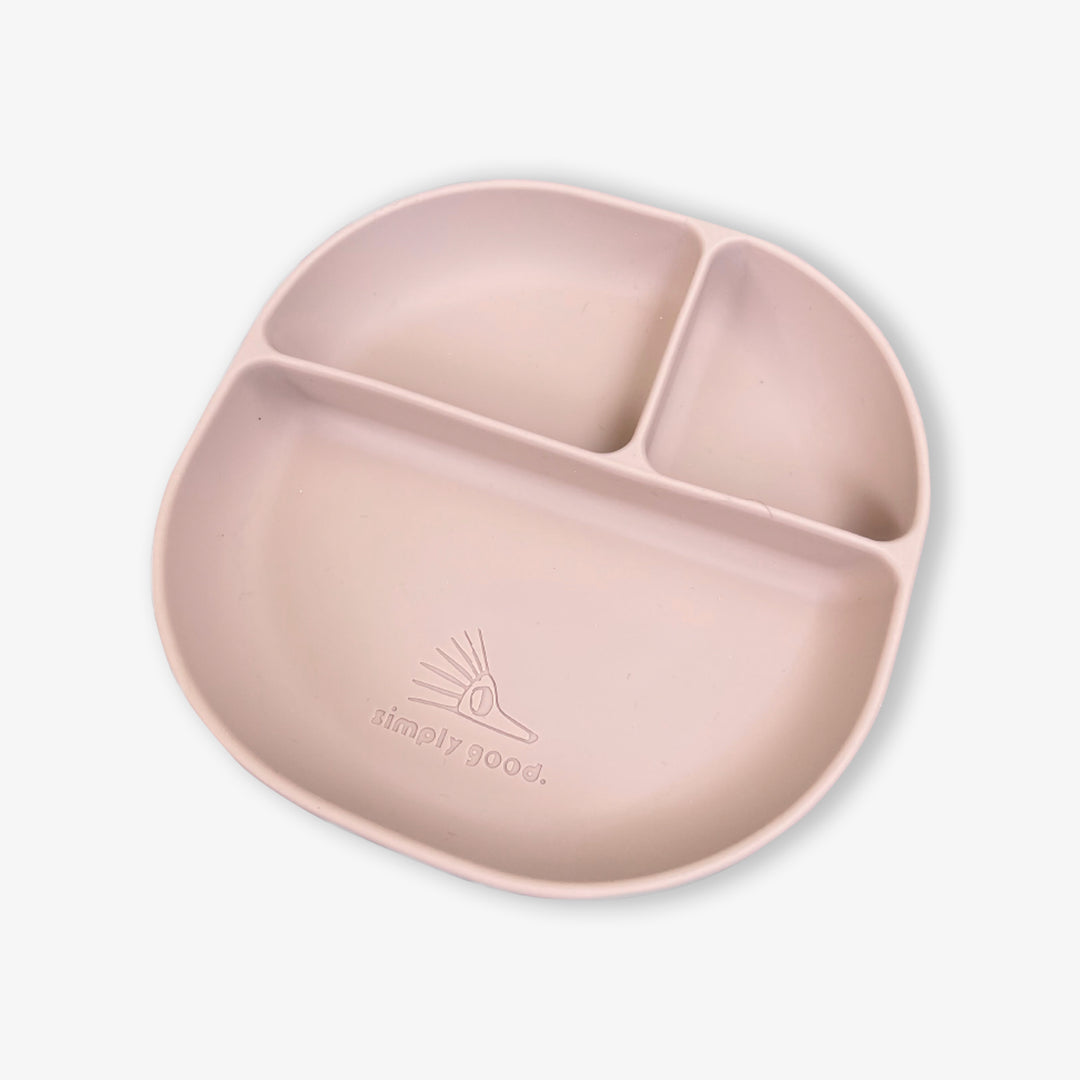 צלחת סיליקון מחולקת ורוד