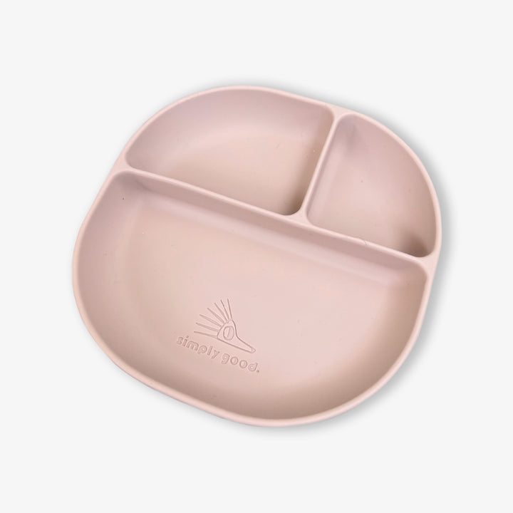 צלחת סיליקון מחולקת ורוד