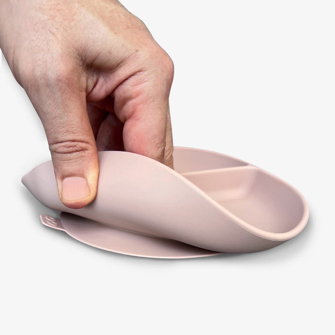 צלחת סיליקון מחולקת ורוד