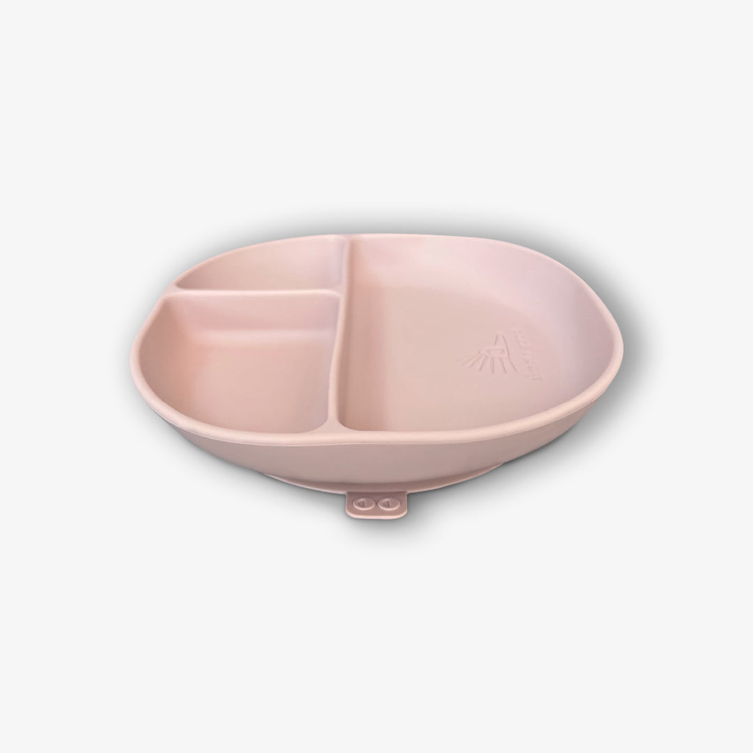 צלחת סיליקון מחולקת ורוד