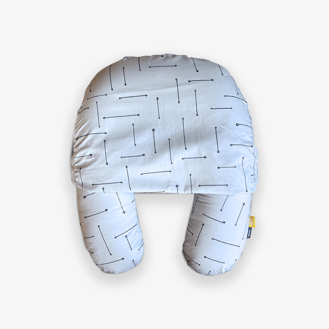 ציפית הפלא לכרית הנקה פסים אפורים על בג'