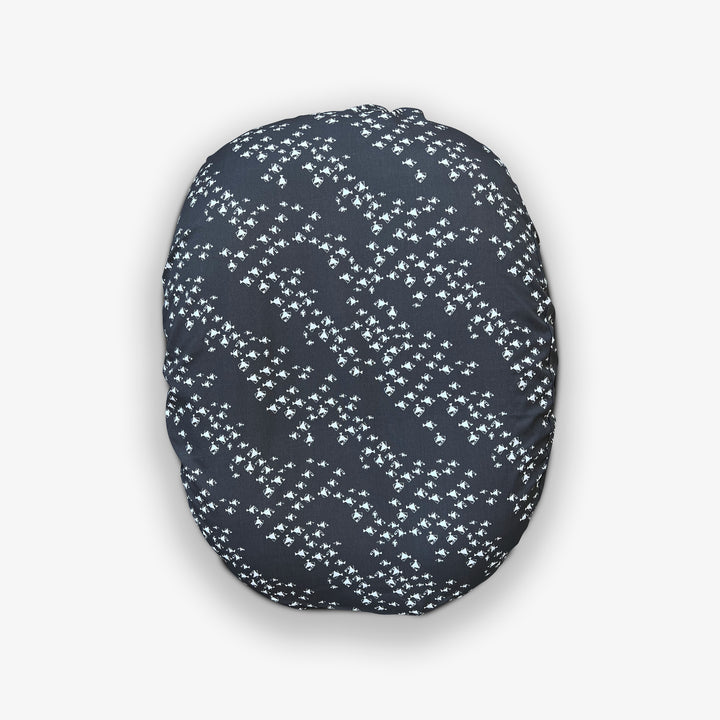 ציפית הפלא לכרית הנקה דגים לבנים על אפור