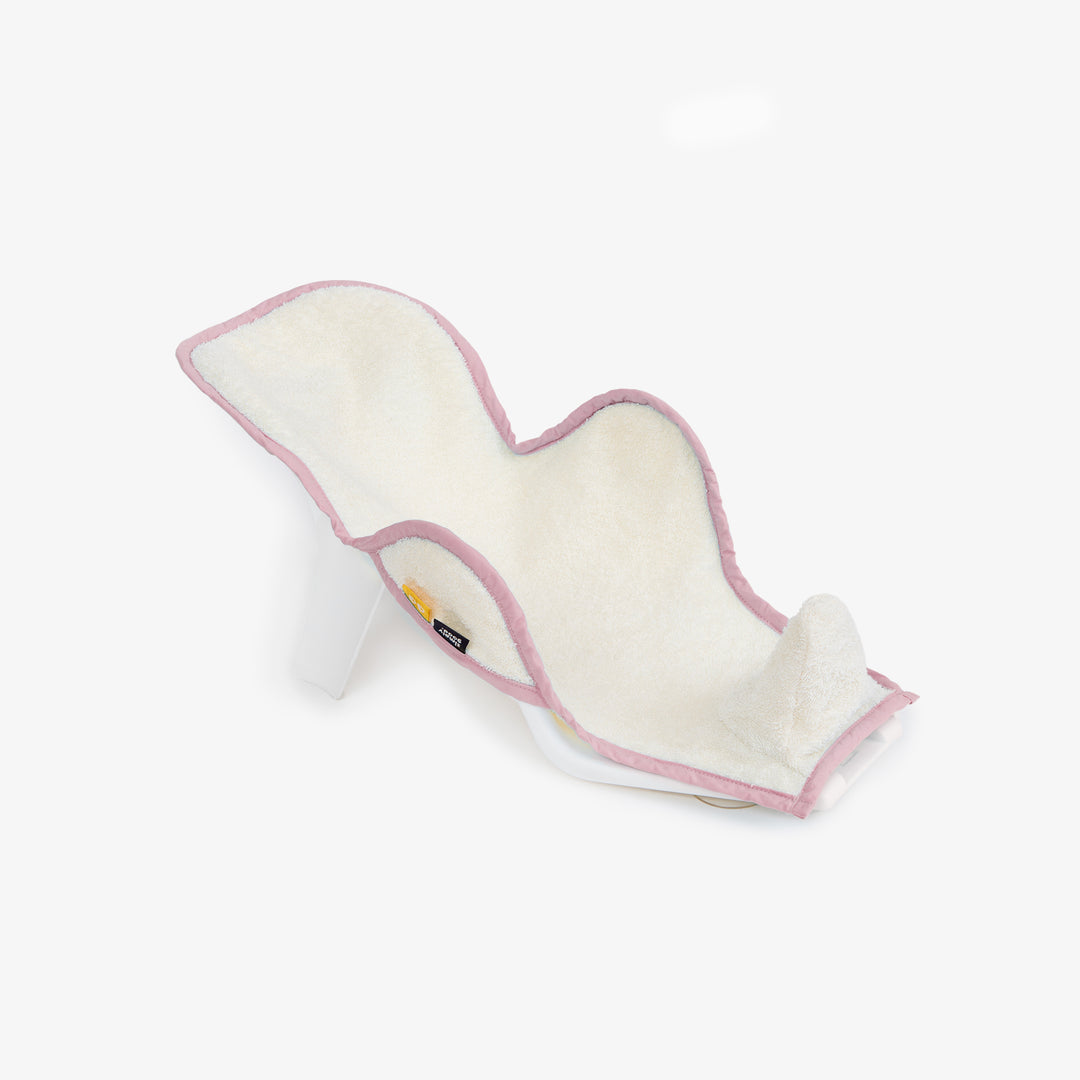 כיסוי למושב אמבטיה דפני לבן פס - ורוד