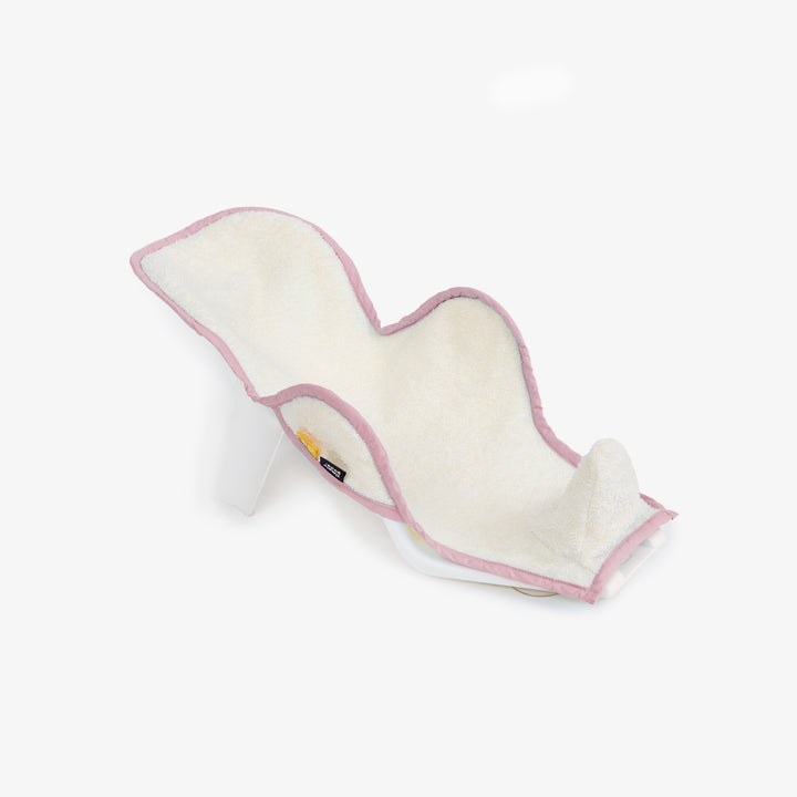 כיסוי למושב אמבטיה דפני לבן פס - ורוד