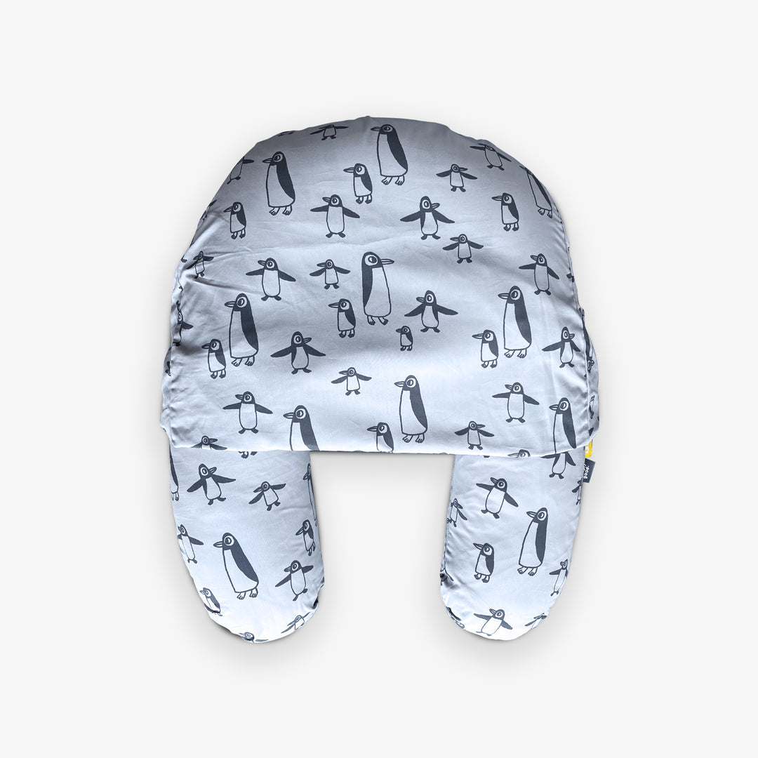 ציפית הפלא לכרית הנקה פינגווין אפור על בג'