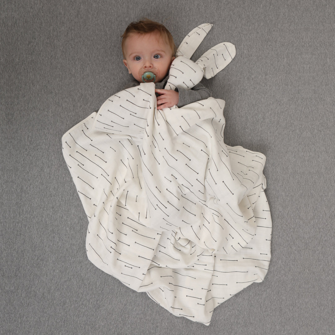 #שמיכת ארנב פסים אפורים