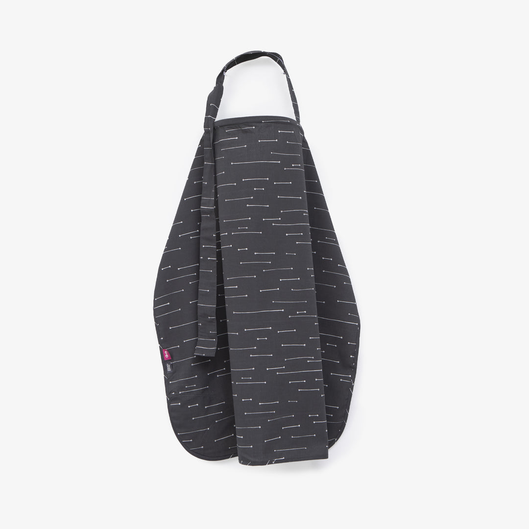 סינר הנקה טרנדי פסים לבן על אפור