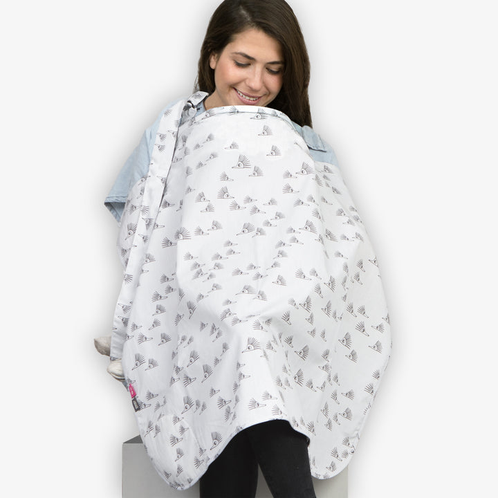 סינר הנקה טרנדי קיפודים אפור