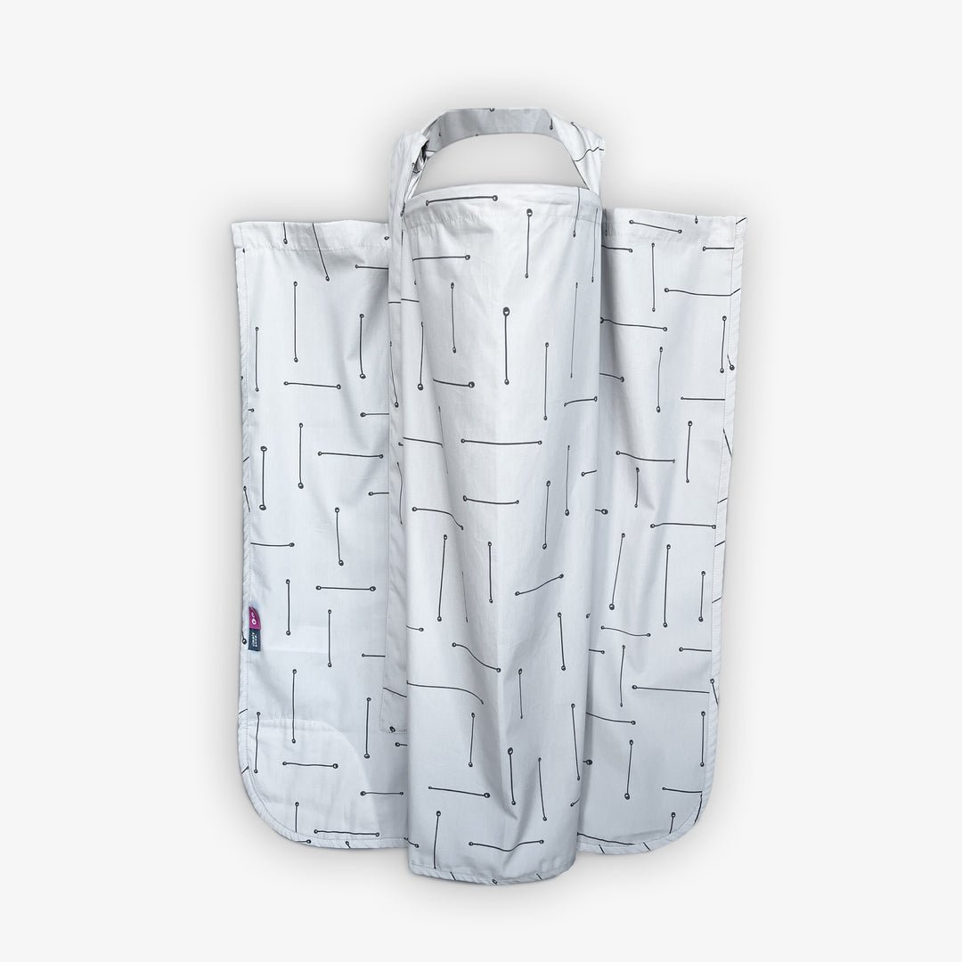 סינר הנקה טרנדי פסים אפור בז'