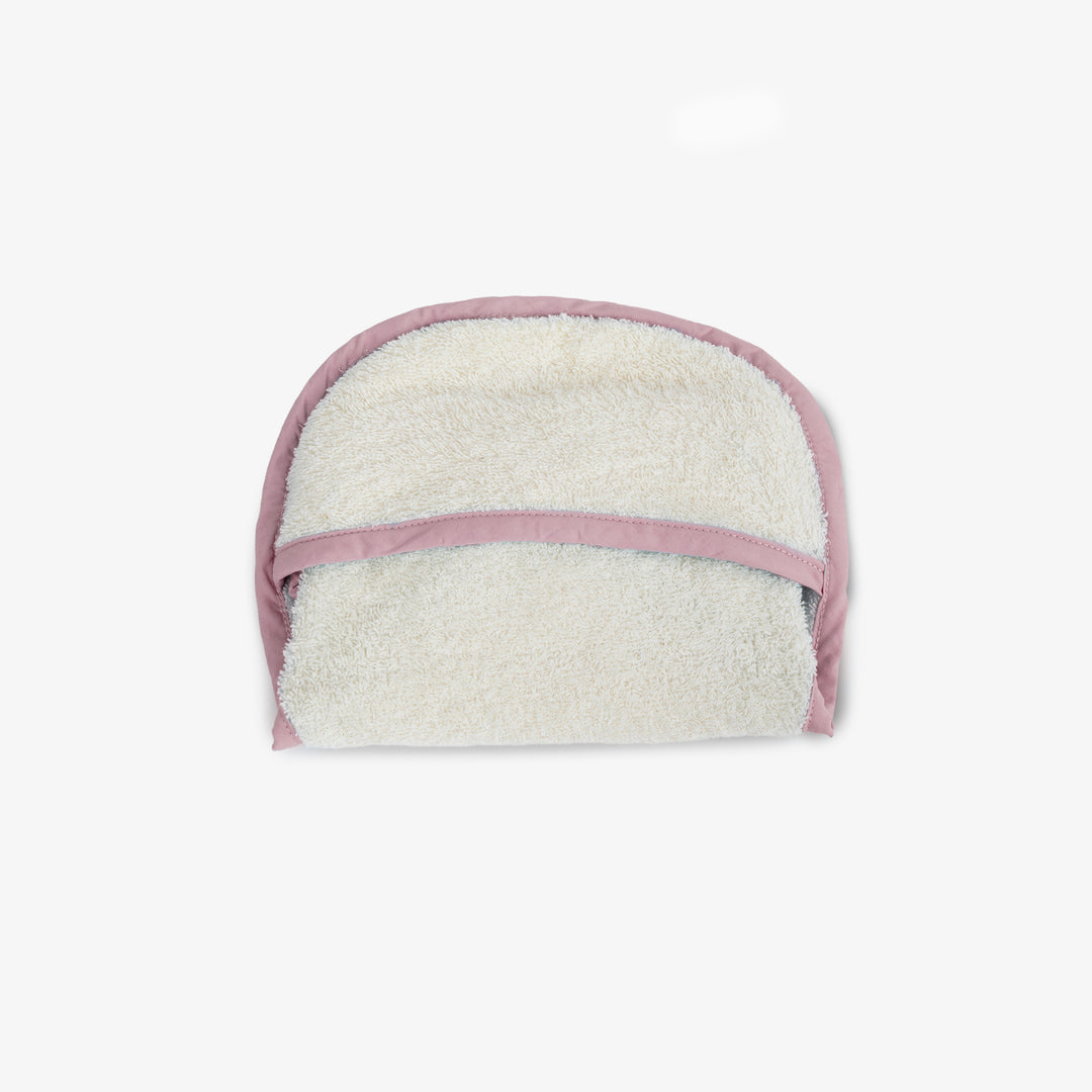 כיסוי למושב אמבטיה דפני לבן פס - ורוד