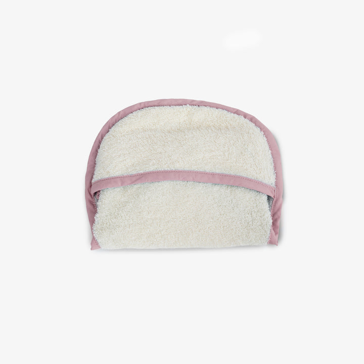 כיסוי למושב אמבטיה דפני לבן פס - ורוד