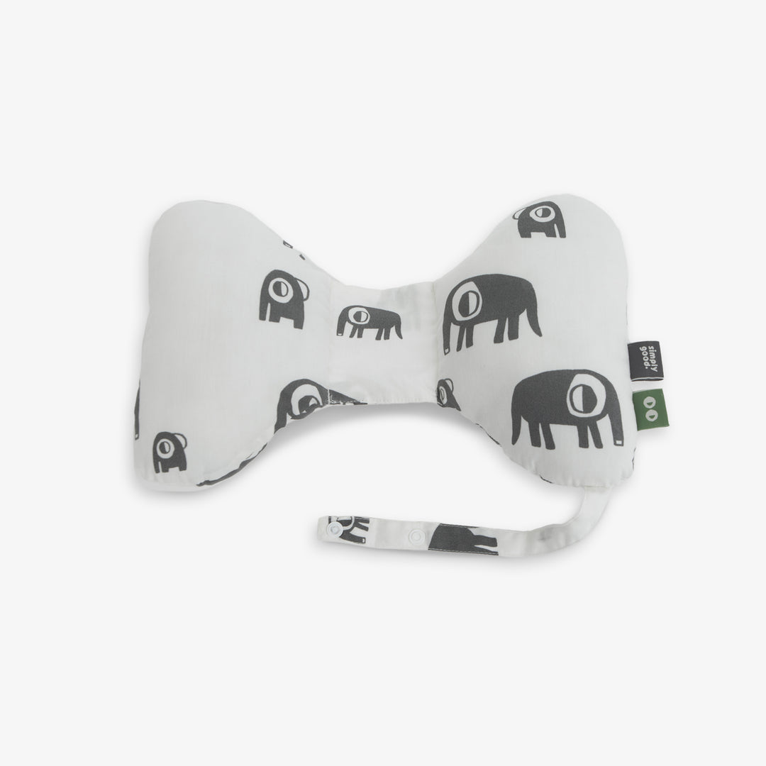 כרית פרפר לצוואר פילים אפור לבן