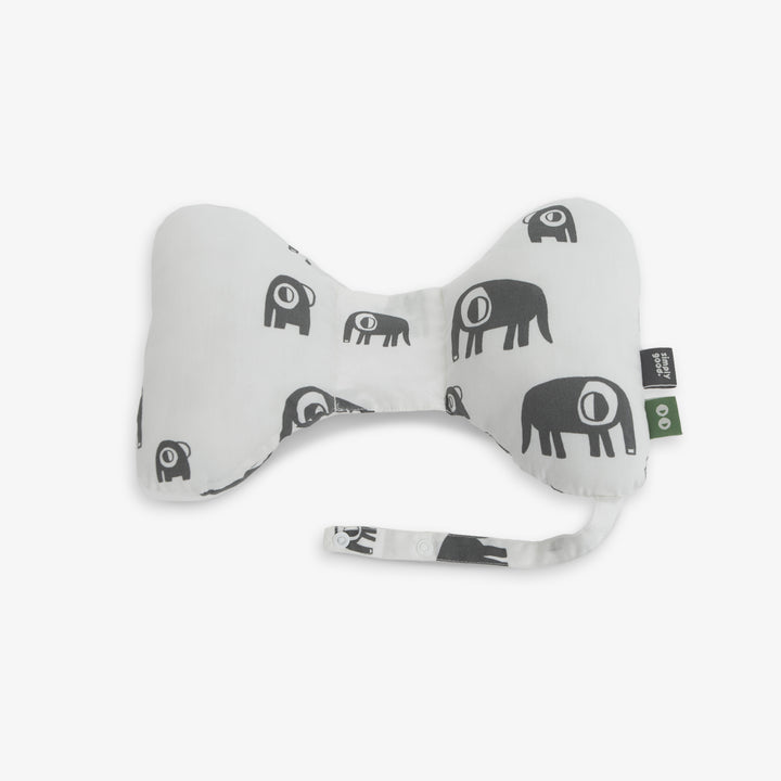 כרית פרפר לצוואר פילים אפור לבן