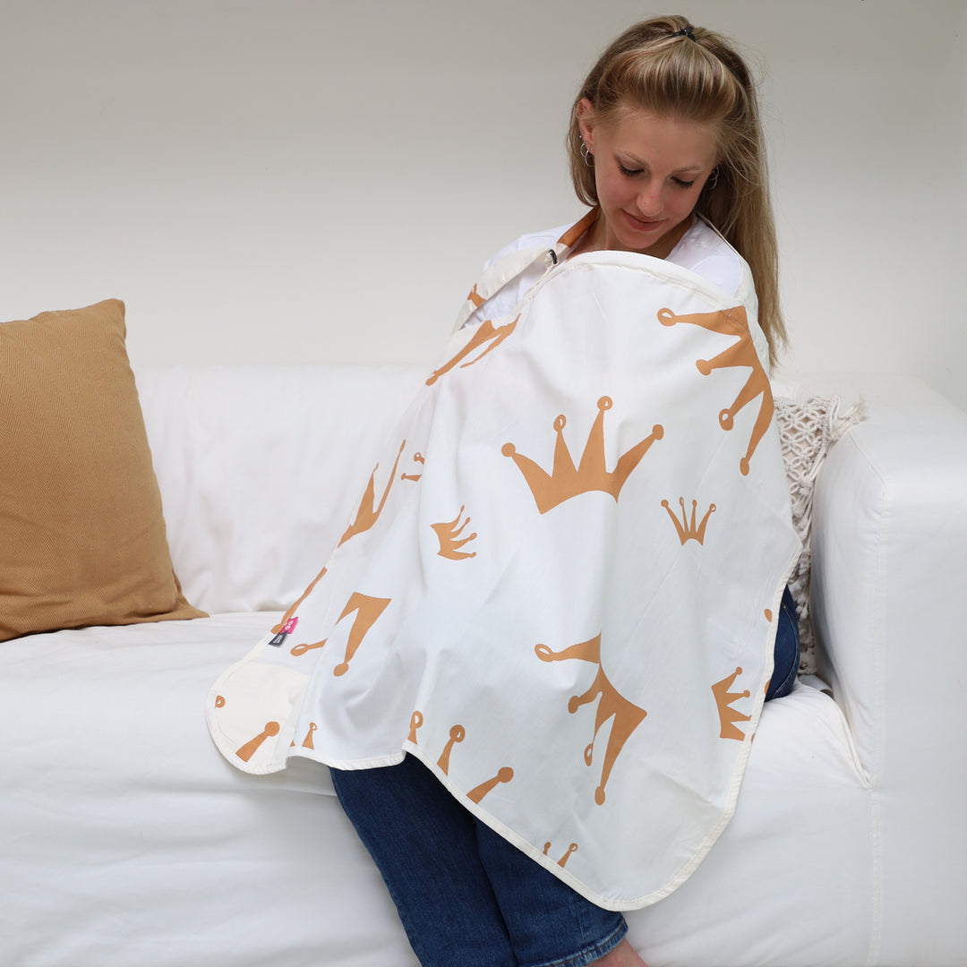 סינר הנקה טרנדי כתרים חום