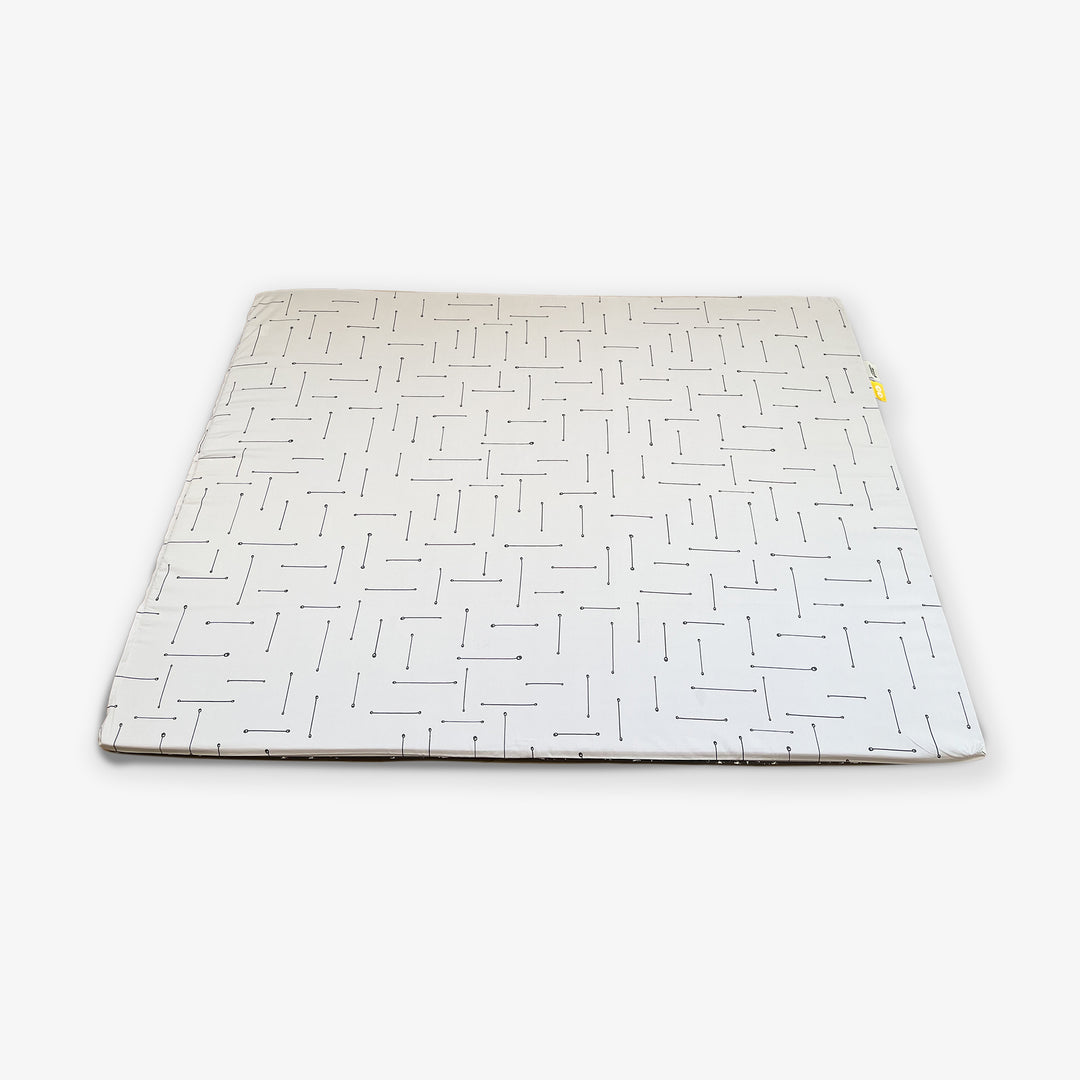 משטח פעילות מתגלגל דגים לבנים+ פסים אפורים