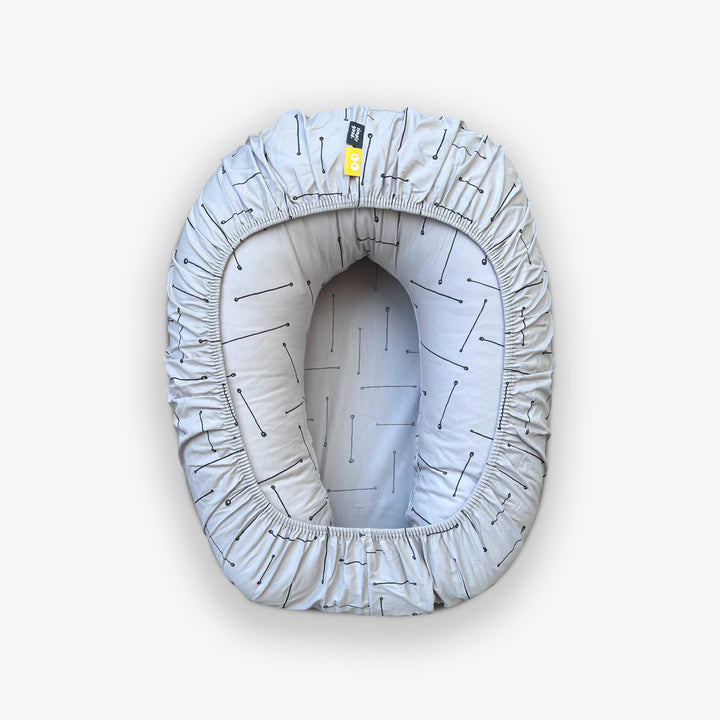 ציפית הפלא לכרית הנקה פסים אפורים על בג'