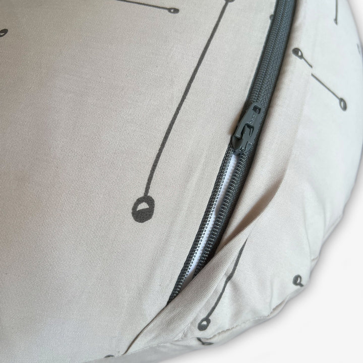 כרית הנקה פסים אפור בז'