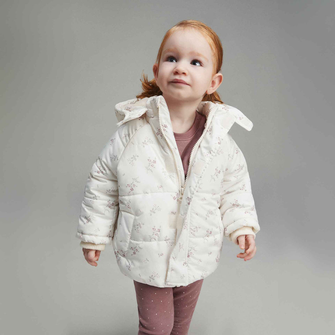 מעיל תינוקות מרופד בהדפס פרחוני