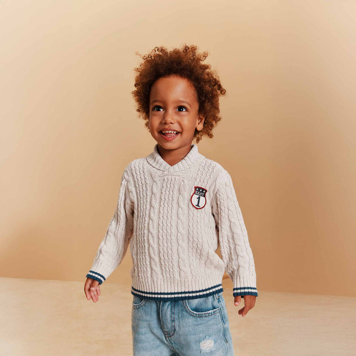 סוודר סריג בנים