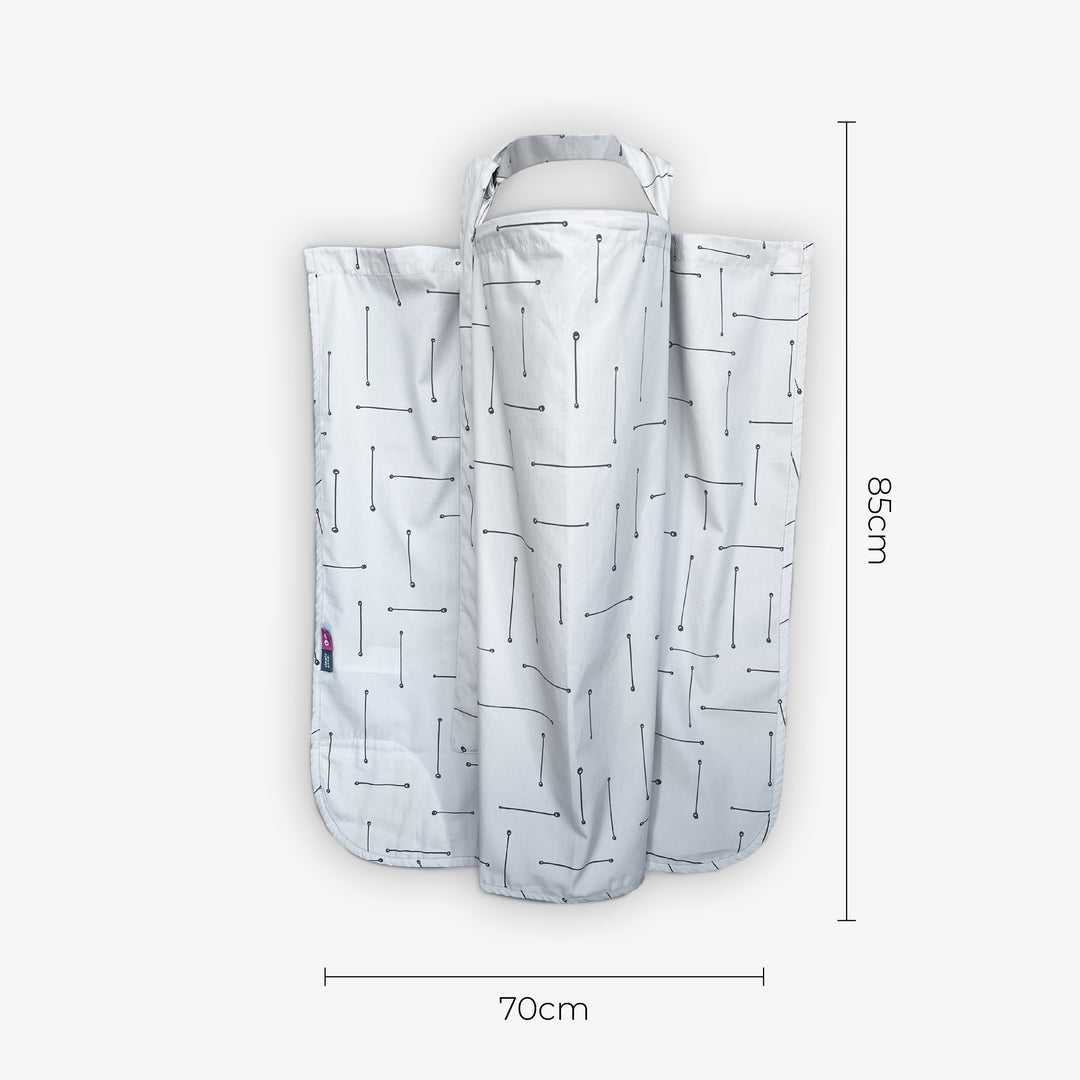 סינר הנקה טרנדי פסים אפור בז'