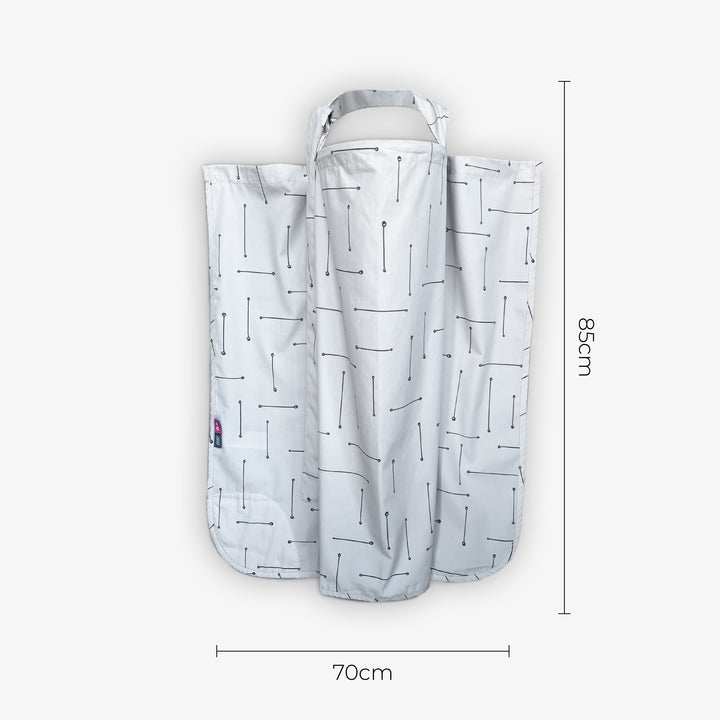 סינר הנקה טרנדי פסים אפור בז'