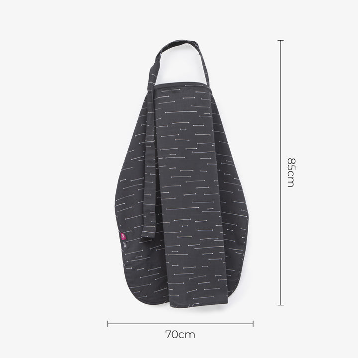 סינר הנקה טרנדי פסים לבן על אפור