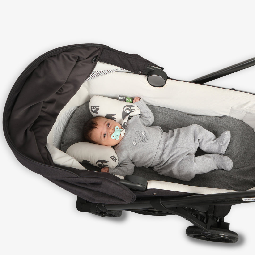 כרית פרפר לצוואר פילים אפור לבן