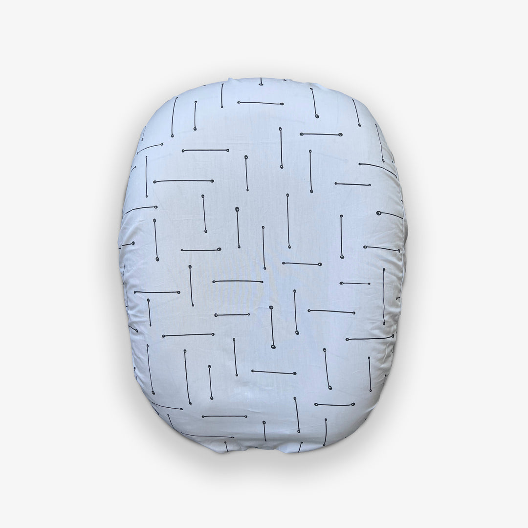 ציפית הפלא לכרית הנקה פסים אפורים על בג'