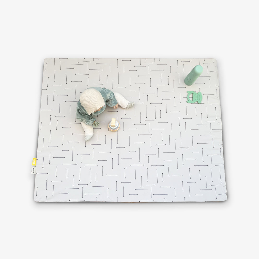 משטח פעילות מתגלגל דגים לבנים+ פסים אפורים