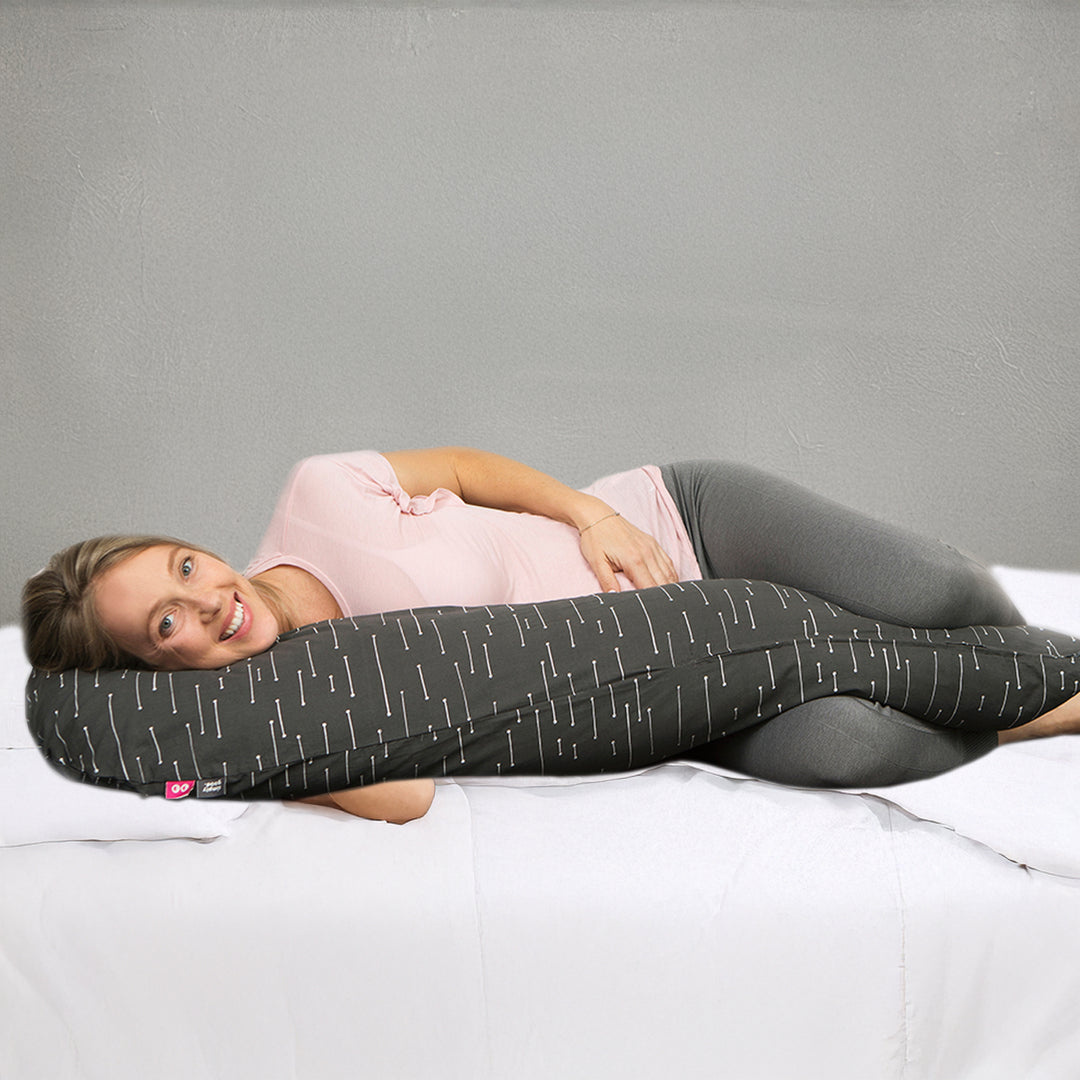 כרית הריון מפנקת קווים לבן קווים לבן אפור