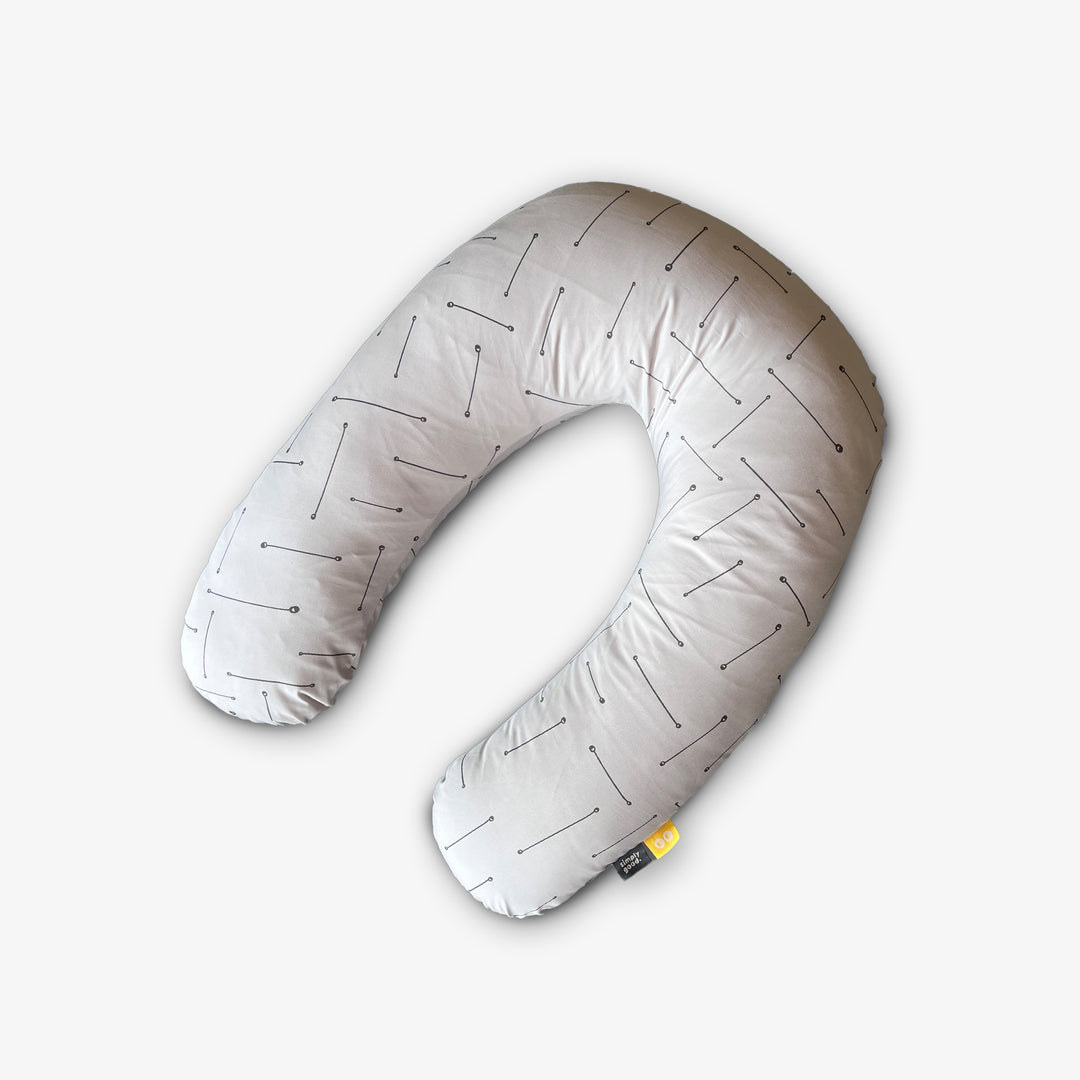 כרית הנקה פסים אפור בז'