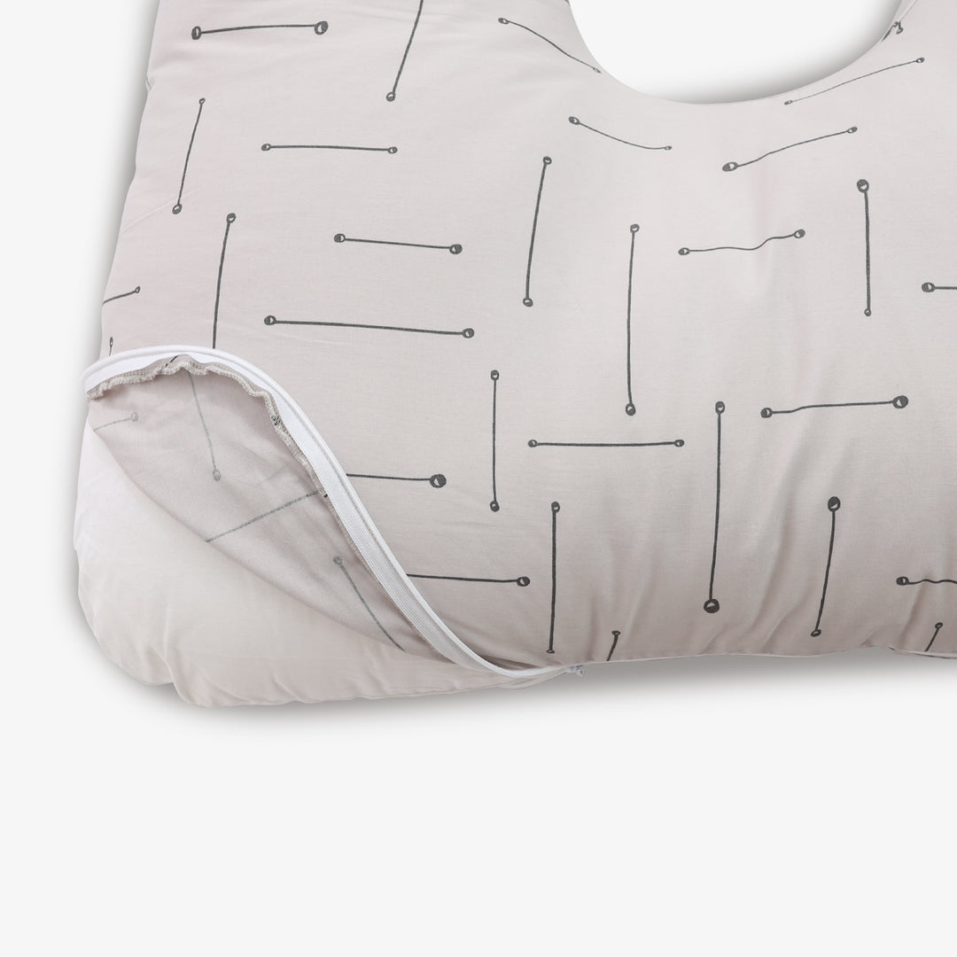 כרית הריון פרימיום פסים על בז'