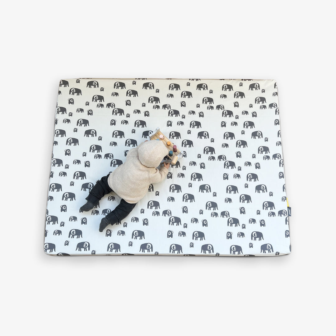 משטח פעילות מתגלגל פילים אפורים + עיניים חרדל