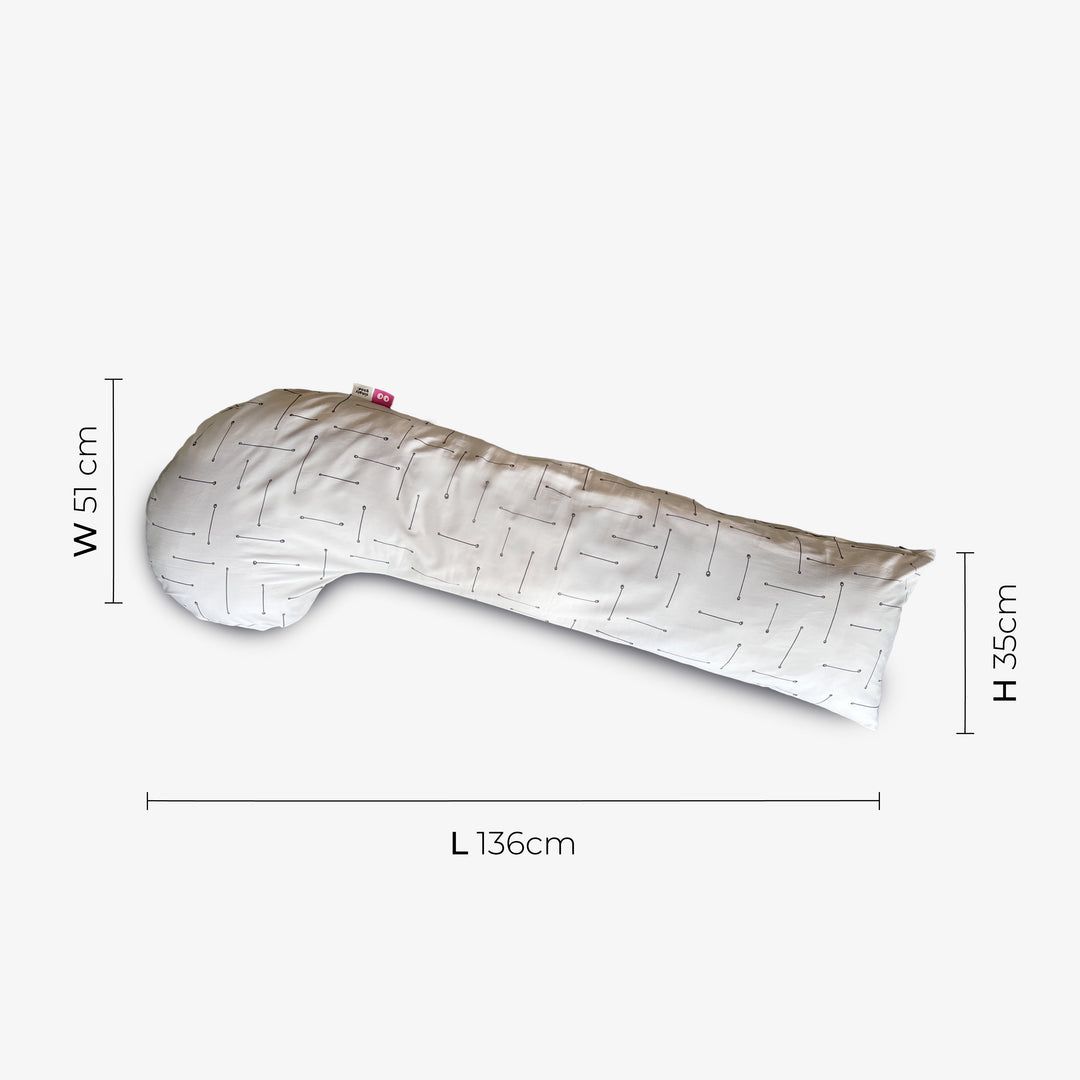 כרית הריון פסים אפור בז'