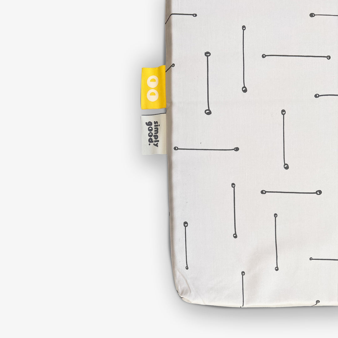 משטח פעילות מתגלגל דגים לבנים+ פסים אפורים