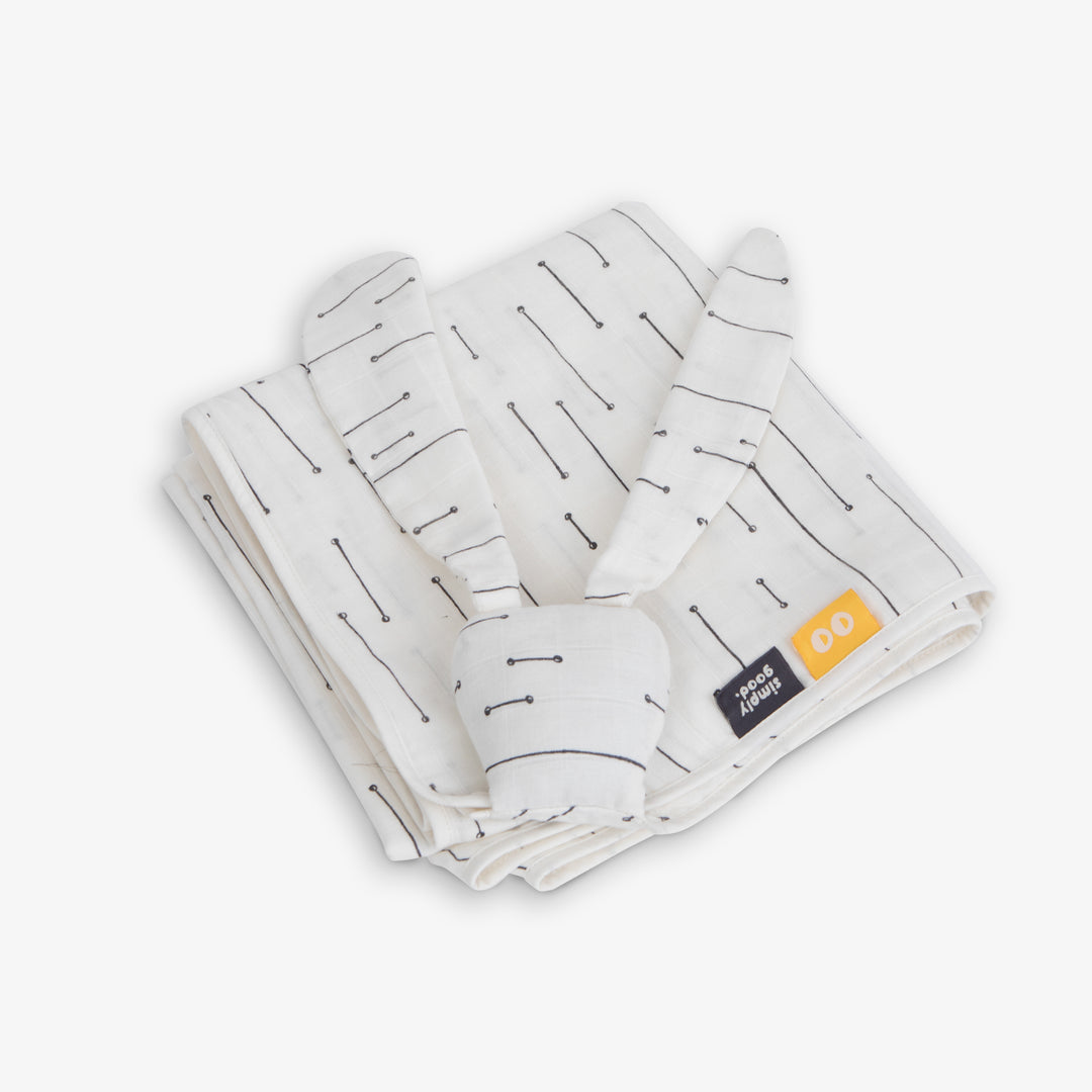 #שמיכת ארנב פסים אפורים