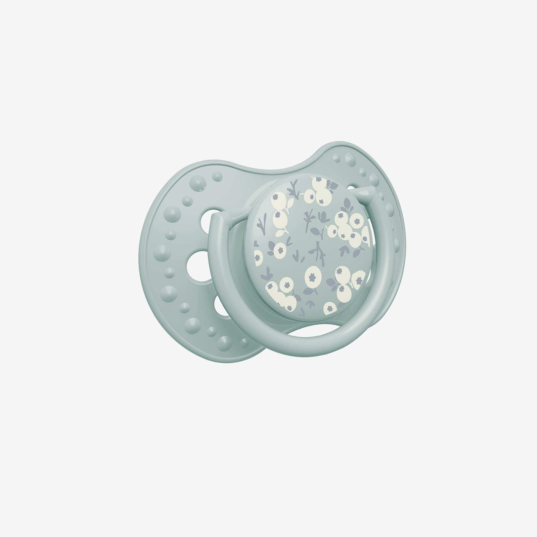 זוג מוצצי סיליקון פריחת אביב 3-6 כחול