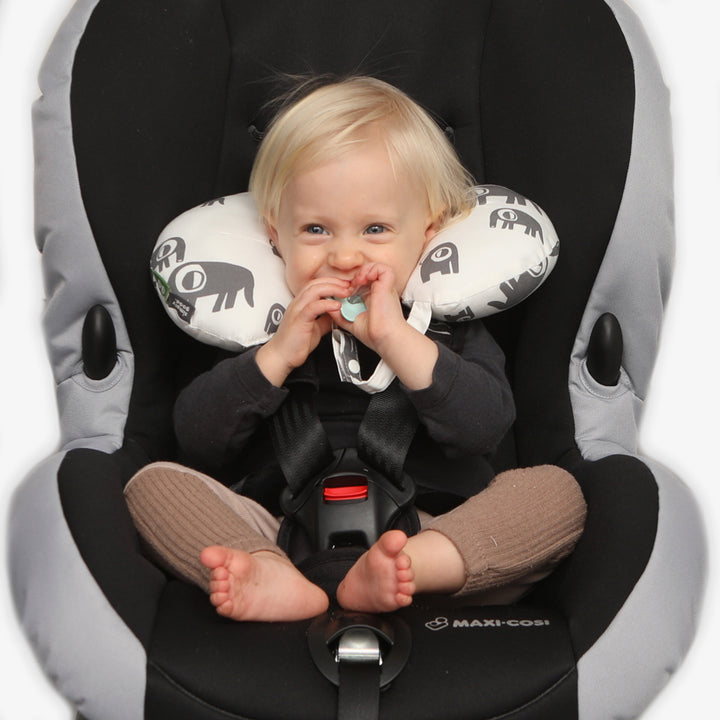 כרית גדולה לצוואר פילים אפור לבן