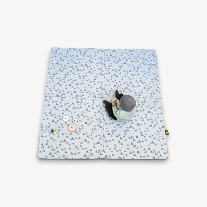 משטח פעילות מתקפל קיפודים אפורים+קווים לבנים