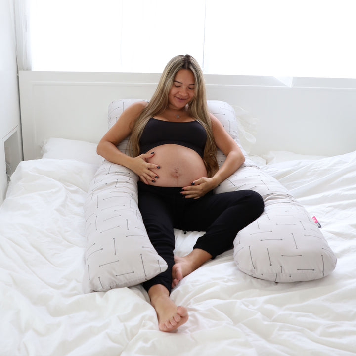 כרית הריון פרימיום פסים על בז'