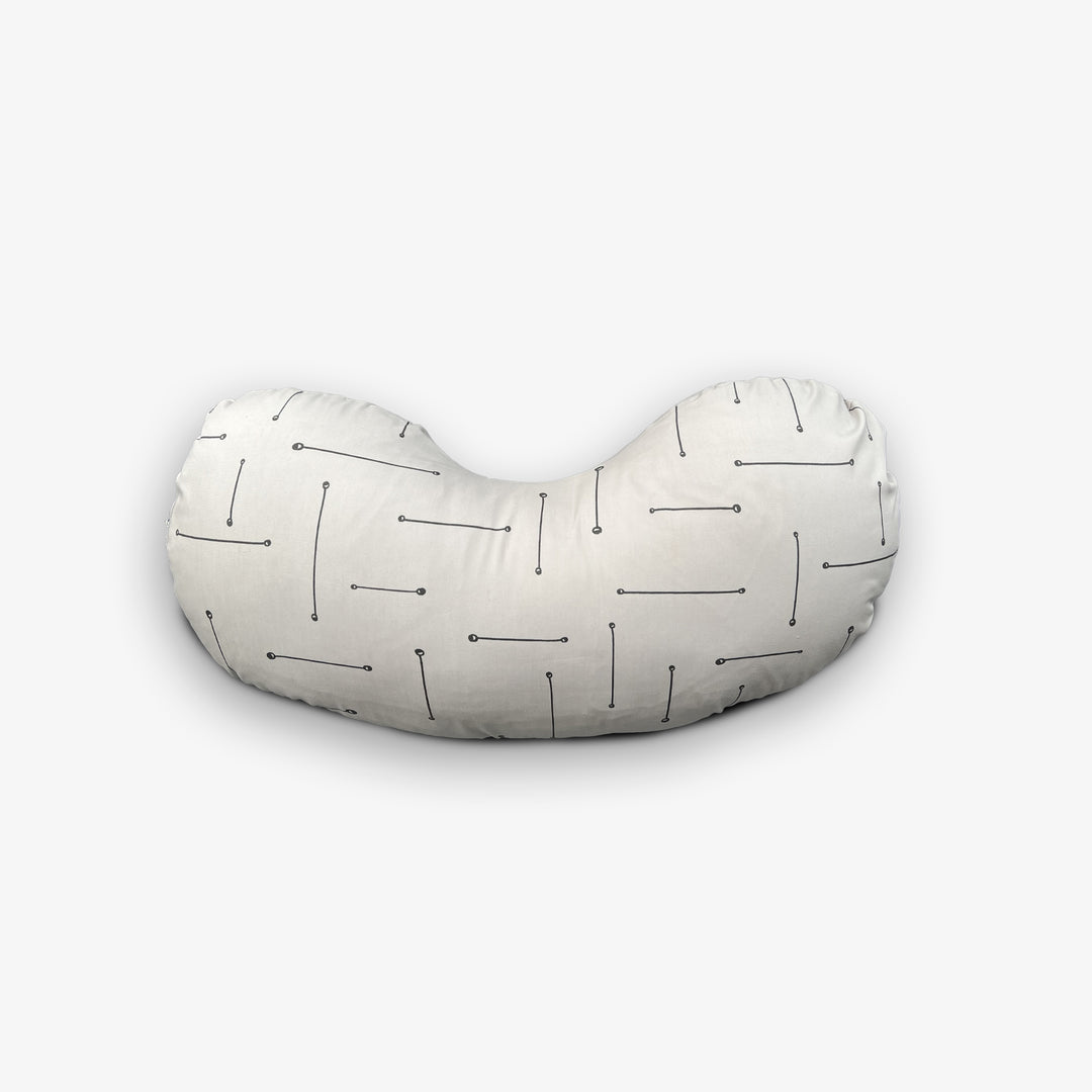 כרית הנקה קומפקט פסים אפור בז'