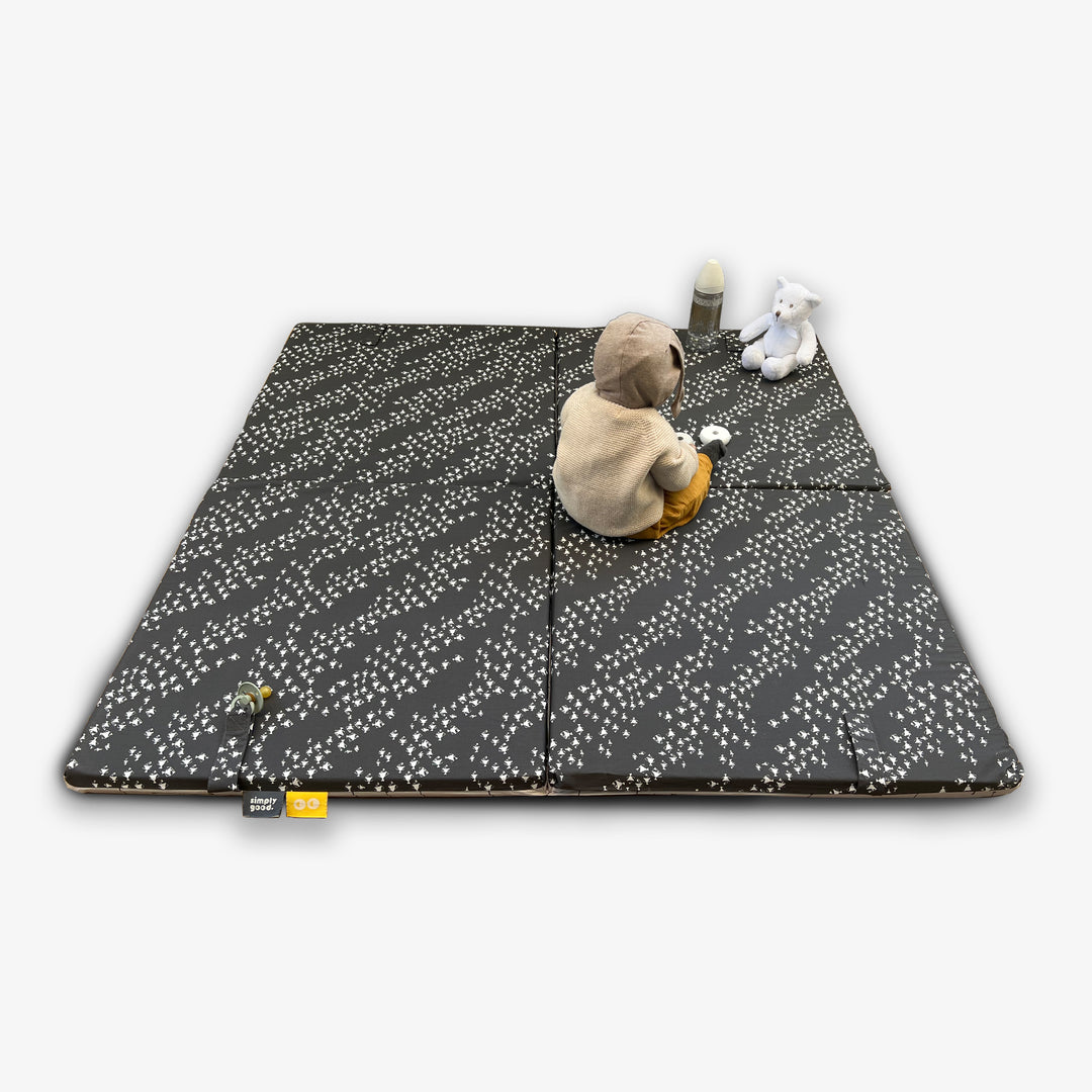 משטח פעילות מתקפל דגים לבנים +פסים אפורים