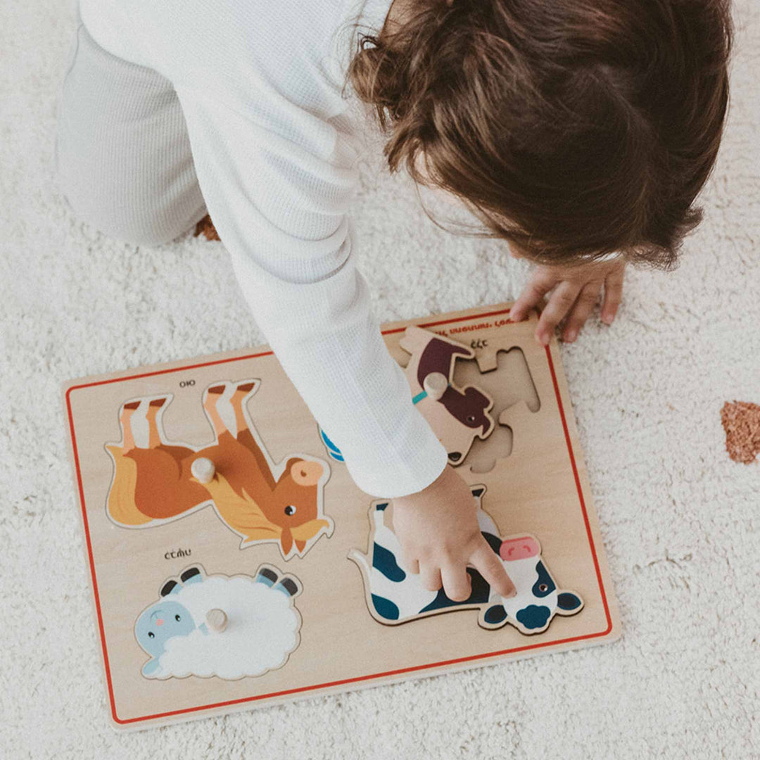 פאזל עץ חיות חווה