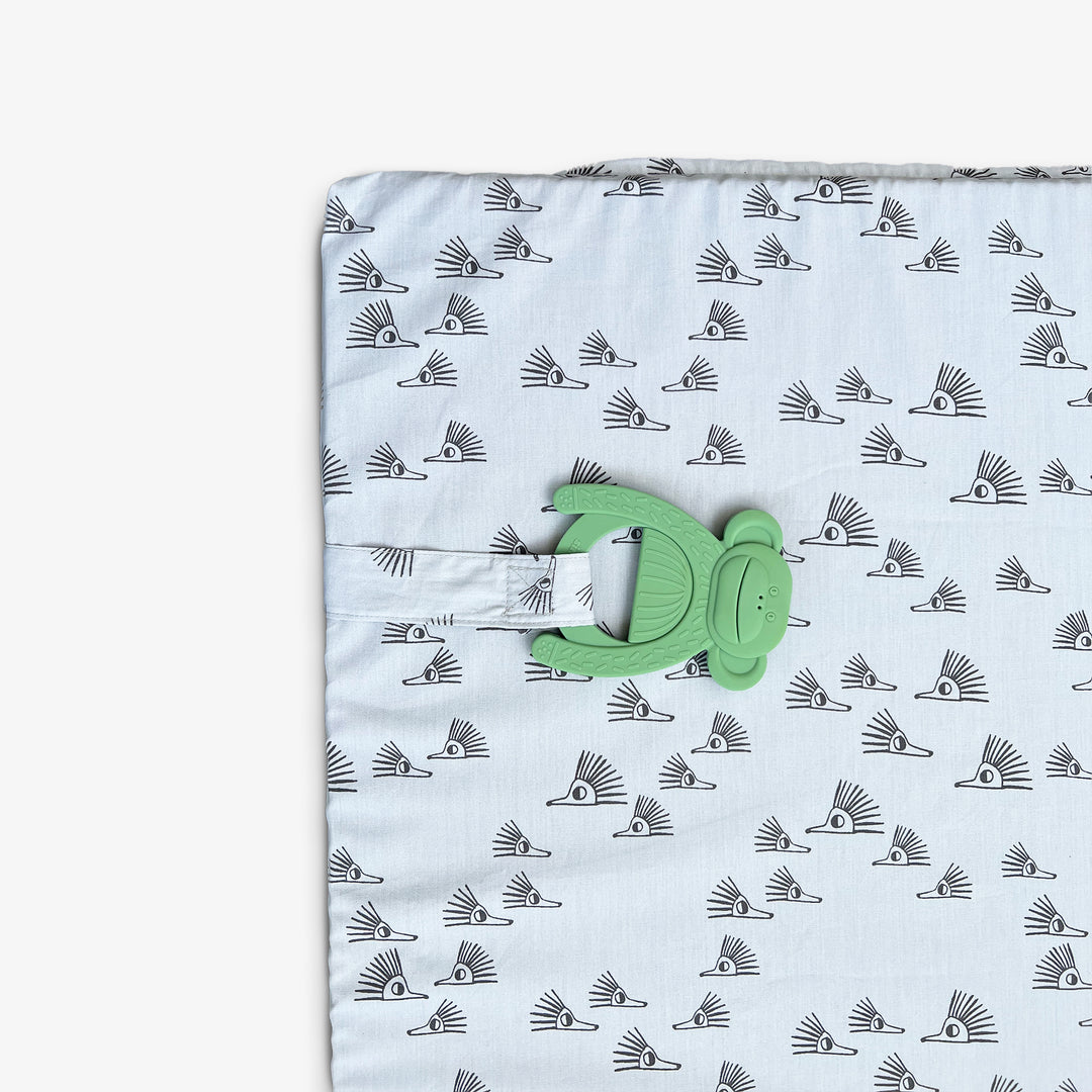 משטח פעילות מתקפל קיפודים אפורים+קווים לבנים