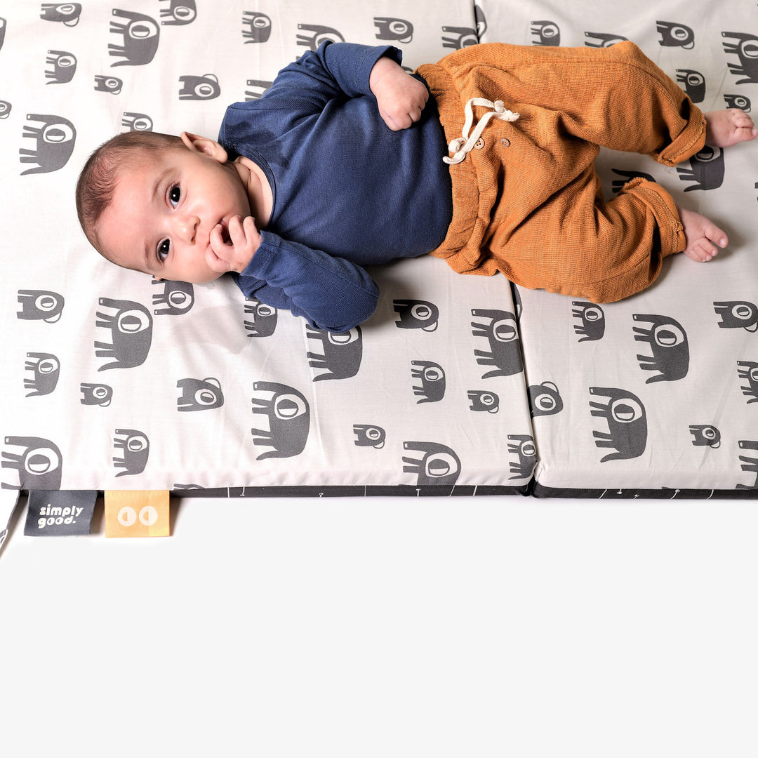 משטח פעילות מתקפל פילים אפורים +עיניים חרדל