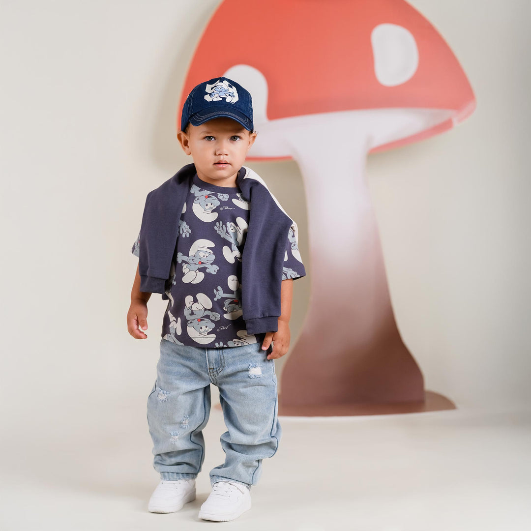 חולצה כחולה בהדפס הדרדסים